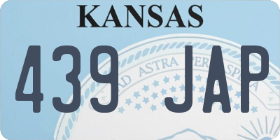 KS license plate 439JAP