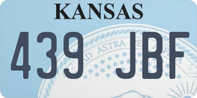 KS license plate 439JBF