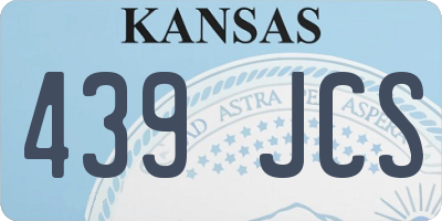 KS license plate 439JCS