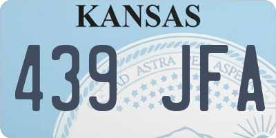 KS license plate 439JFA