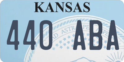 KS license plate 440ABA