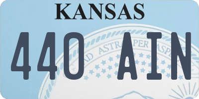 KS license plate 440AIN