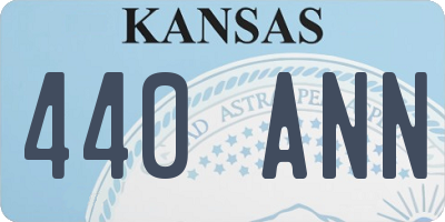 KS license plate 440ANN