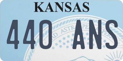 KS license plate 440ANS
