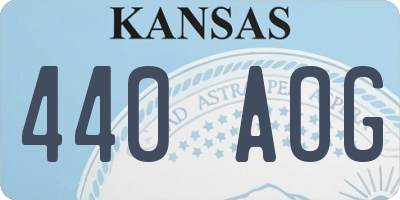 KS license plate 440AOG
