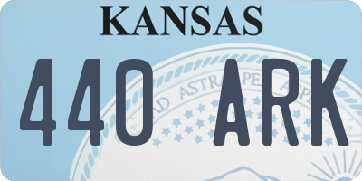 KS license plate 440ARK