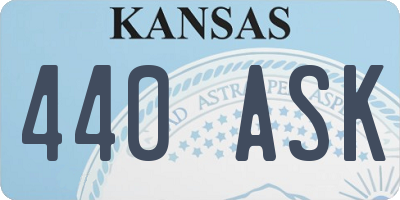 KS license plate 440ASK