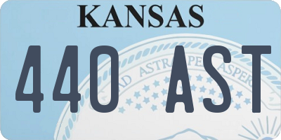 KS license plate 440AST