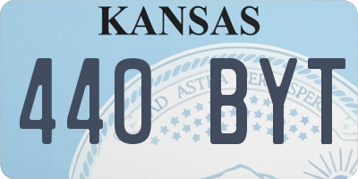 KS license plate 440BYT