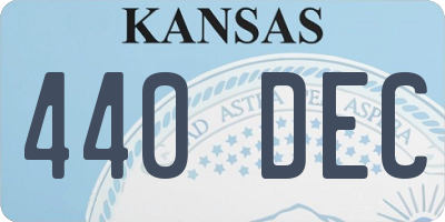KS license plate 440DEC