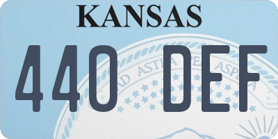 KS license plate 440DEF