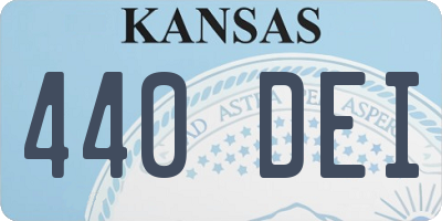 KS license plate 440DEI