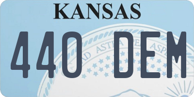 KS license plate 440DEM