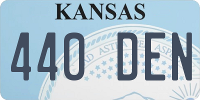 KS license plate 440DEN