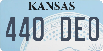 KS license plate 440DEO