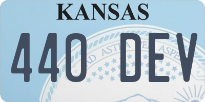 KS license plate 440DEV