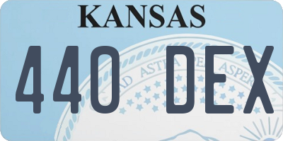 KS license plate 440DEX