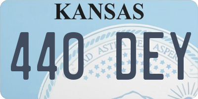 KS license plate 440DEY