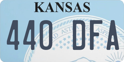 KS license plate 440DFA