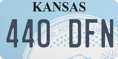 KS license plate 440DFN