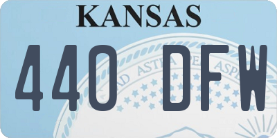 KS license plate 440DFW
