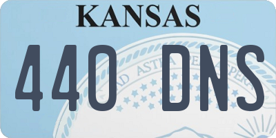 KS license plate 440DNS