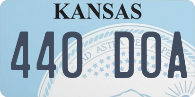 KS license plate 440DOA