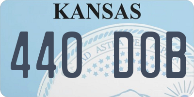 KS license plate 440DOB