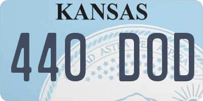 KS license plate 440DOD