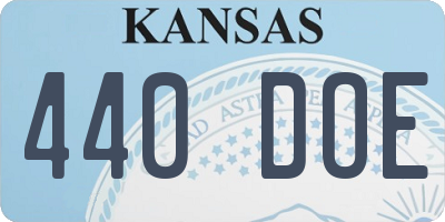 KS license plate 440DOE