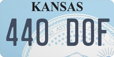 KS license plate 440DOF