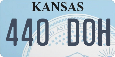 KS license plate 440DOH