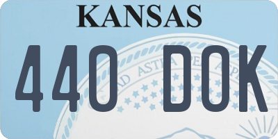 KS license plate 440DOK