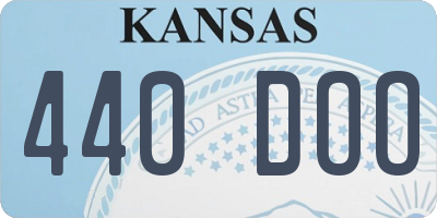 KS license plate 440DOO