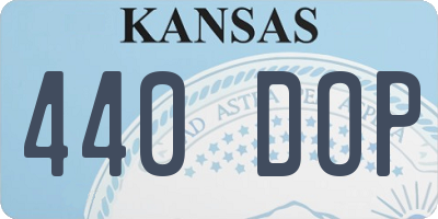 KS license plate 440DOP