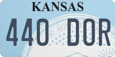 KS license plate 440DOR