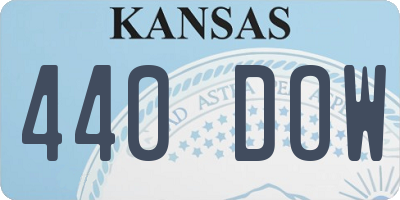 KS license plate 440DOW