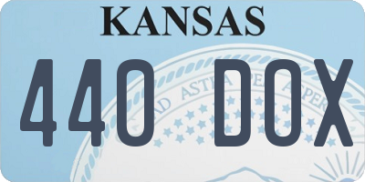 KS license plate 440DOX