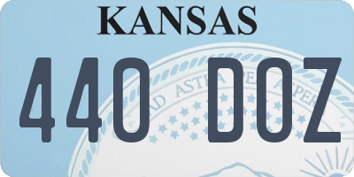 KS license plate 440DOZ