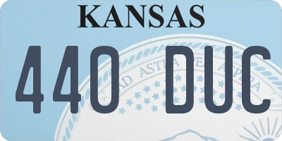 KS license plate 440DUC