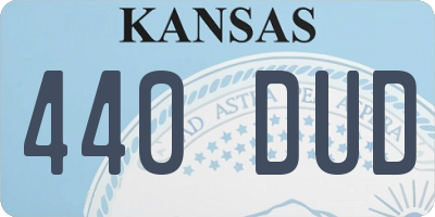 KS license plate 440DUD