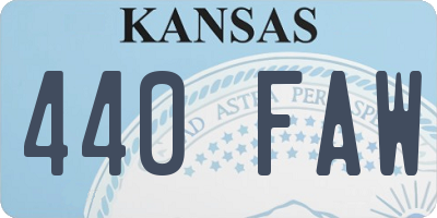 KS license plate 440FAW