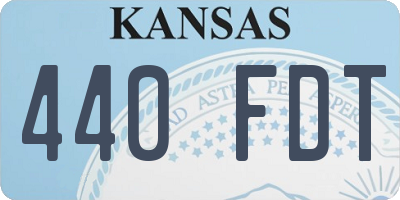 KS license plate 440FDT