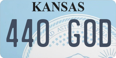 KS license plate 440GOD