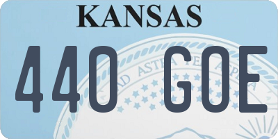 KS license plate 440GOE