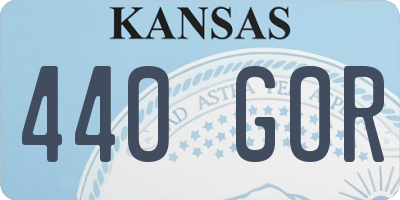 KS license plate 440GOR