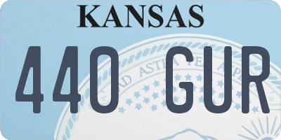 KS license plate 440GUR