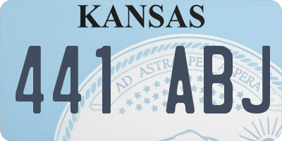 KS license plate 441ABJ