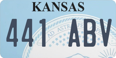 KS license plate 441ABV