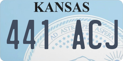 KS license plate 441ACJ